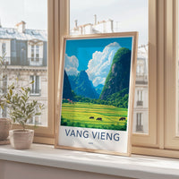 Vang Vieng Poster | Laos Wall Art | Southeast Asia Decor