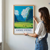 Vang Vieng Poster | Laos Wall Art | Southeast Asia Decor