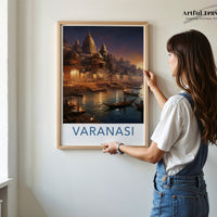 Varanasi Poster | Uttar Pradesh Wall Art | India Decor