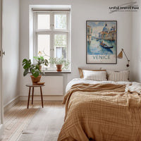 Venice Poster | Gondola Artwork | Italy Wall Art