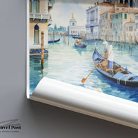 Venice Poster | Gondola Artwork | Italy Wall Art