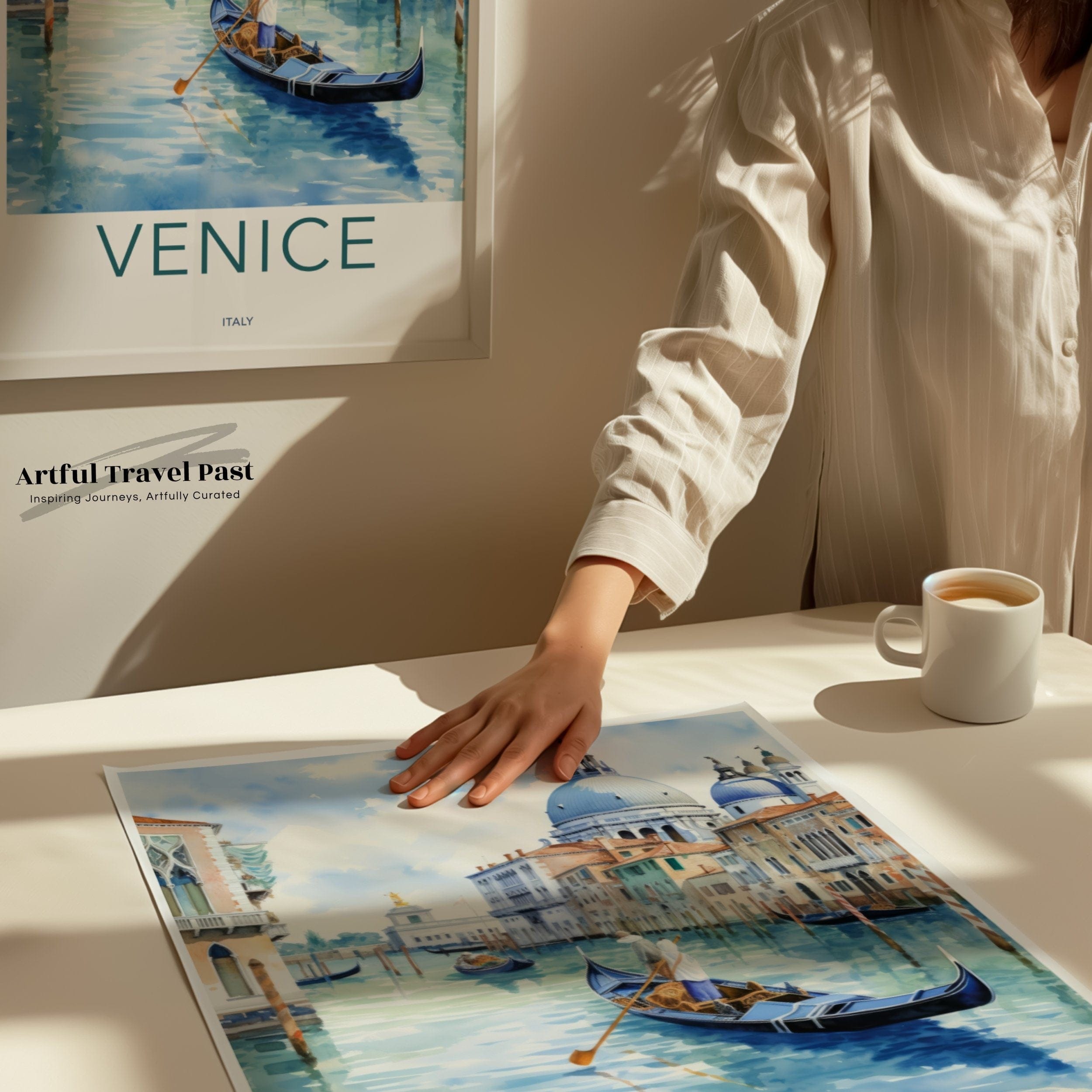 Venice Poster | Gondola Artwork | Italy Wall Art