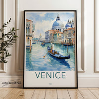 Venice Poster | Gondola Artwork | Italy Wall Art
