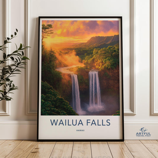 Waiula Falls Poster - Hawaii Wall Art