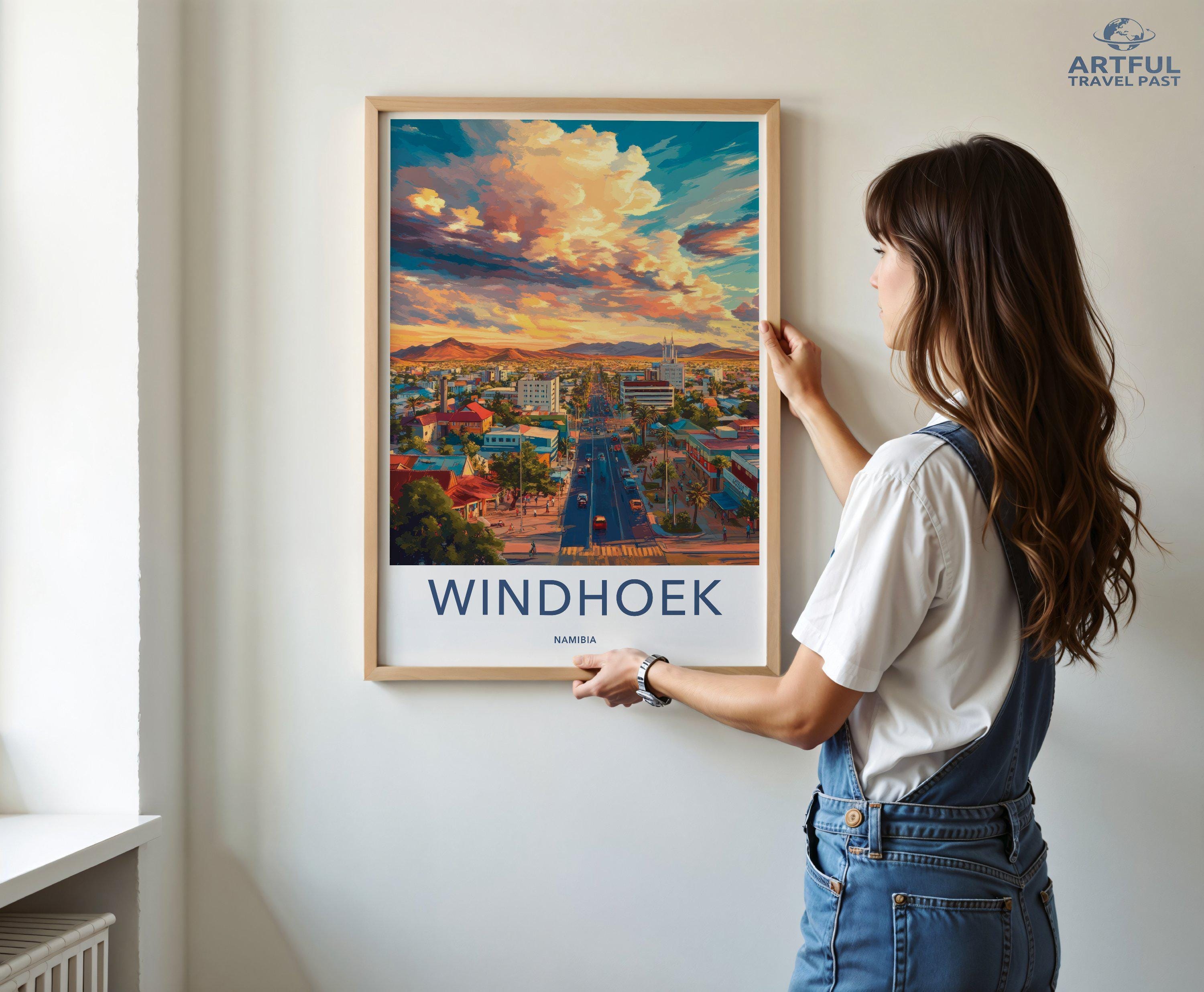 Windhoek Poster | Namibia Wall Art | Africa Decor