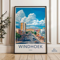 Windhoek Poster | Namibia Wall Art | Africa Decor