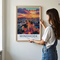 Windhoek Poster | Namibia Wall Art | Africa Decor