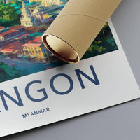 Yangon Poster - Myanmar Wall Art