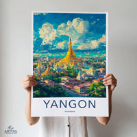 Yangon Poster - Myanmar Wall Art