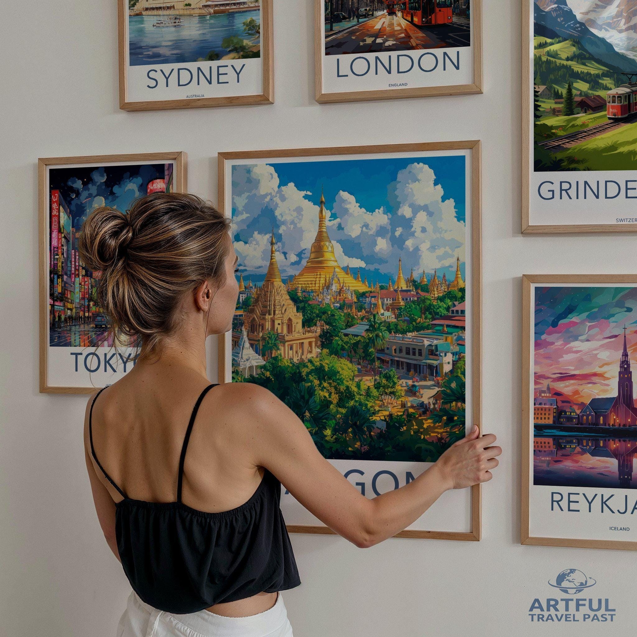 Yangon Poster | Myanmar Wall Art | Southeast Asia Decor