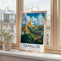 Yangon Poster | Myanmar Wall Art | Southeast Asia Decor