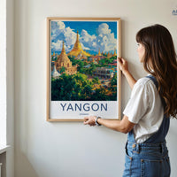 Yangon Poster | Myanmar Wall Art | Southeast Asia Decor