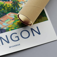 Yangon Poster | Myanmar Wall Art | Southeast Asia Decor