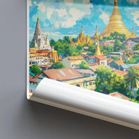Yangon Poster | Myanmar Wall Art | Southeast Asia Decor