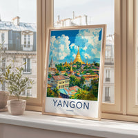 Yangon Poster | Myanmar Wall Art | Southeast Asia Decor