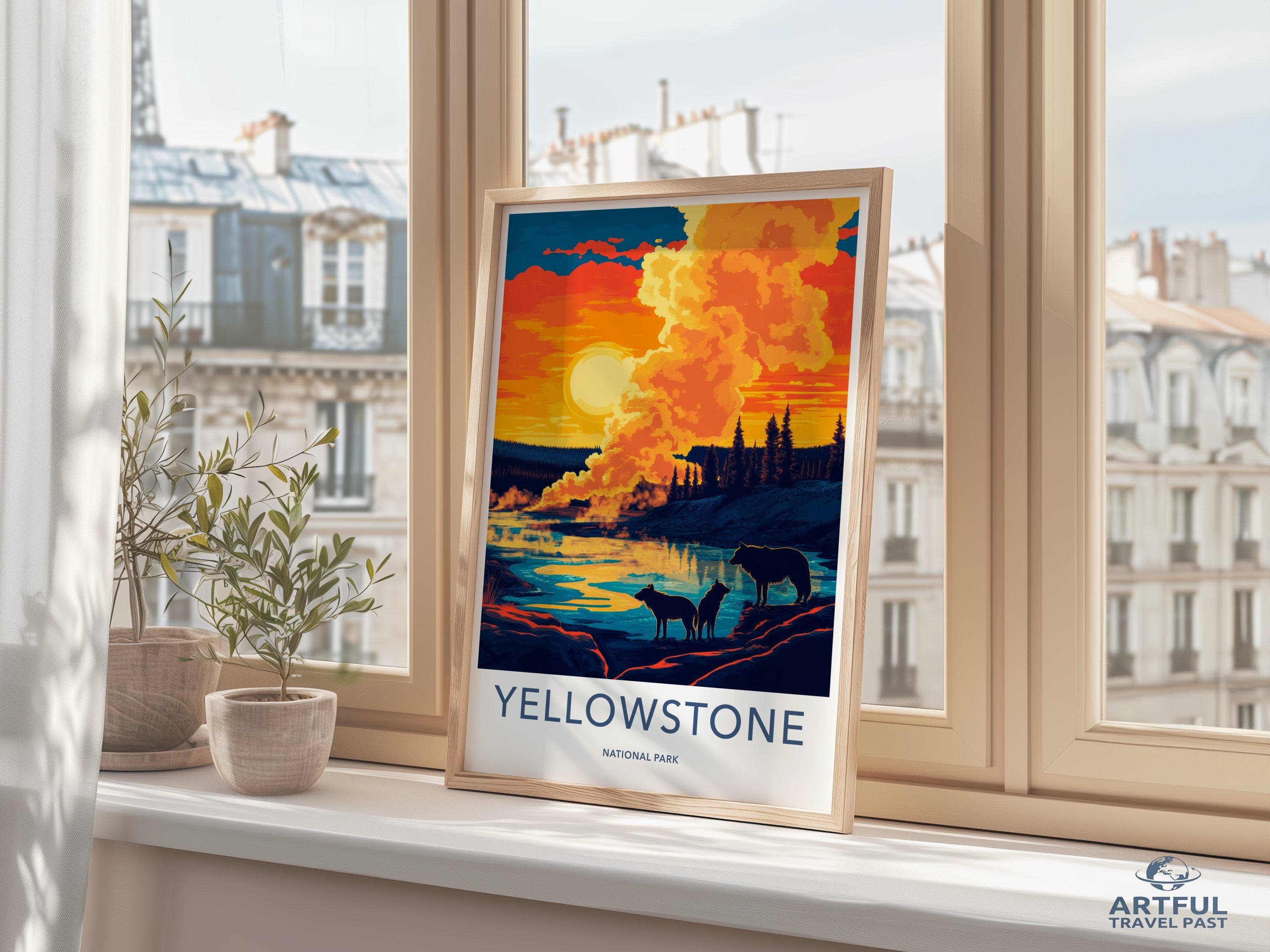 Yellowstone National Park Poster | Wyoming Wall Art