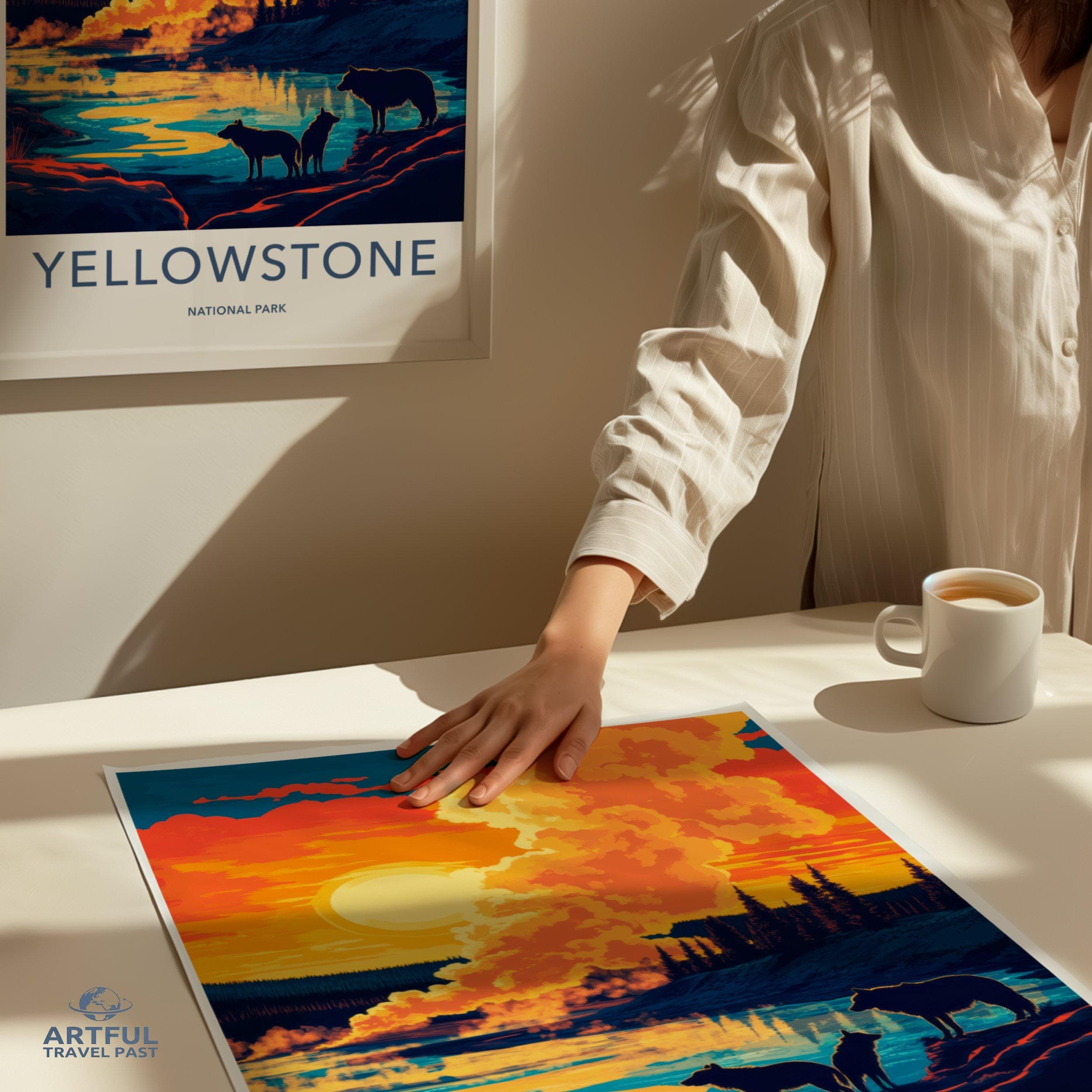 Yellowstone National Park Poster | Wyoming Wall Art