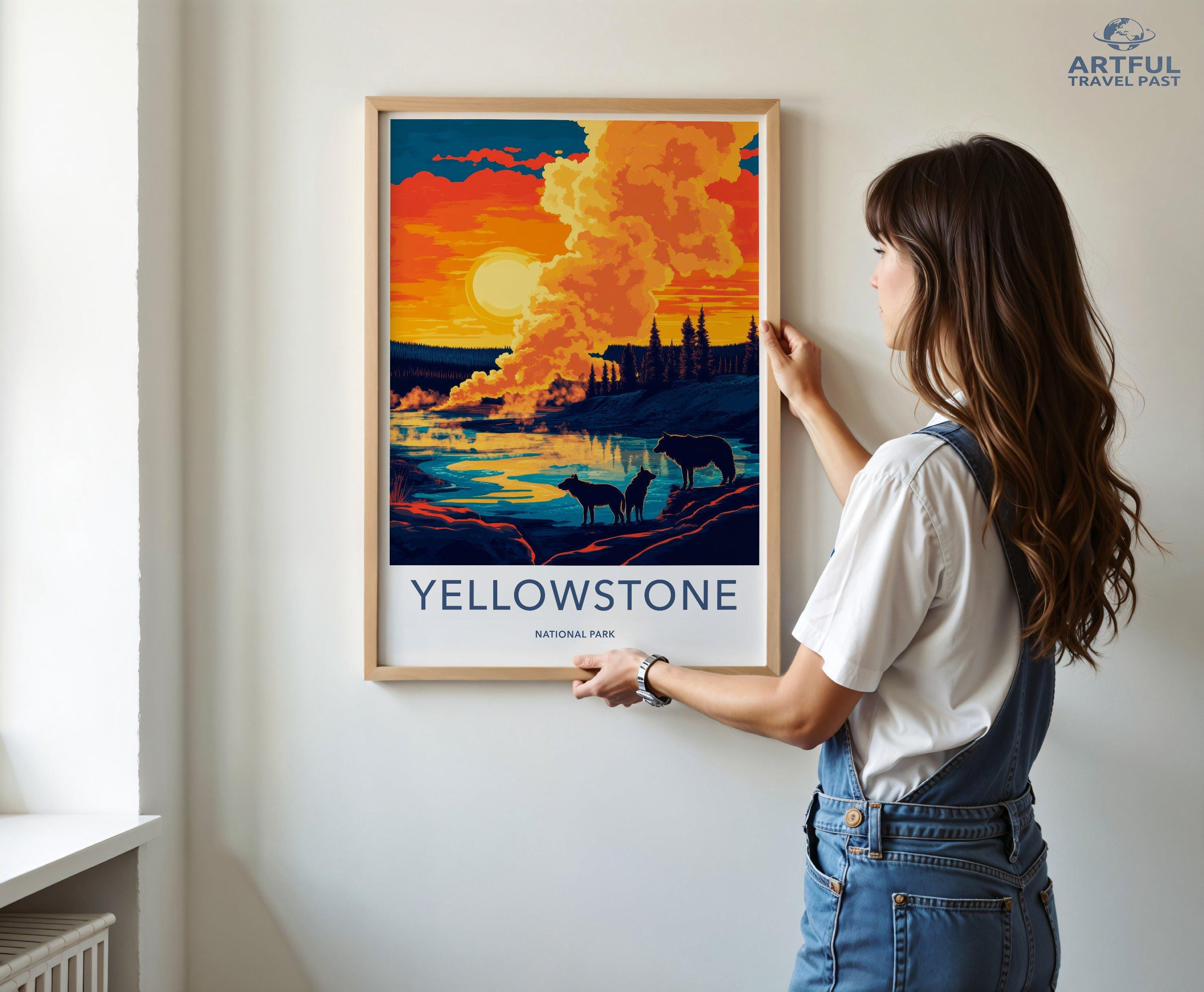 Yellowstone National Park Poster | Wyoming Wall Art