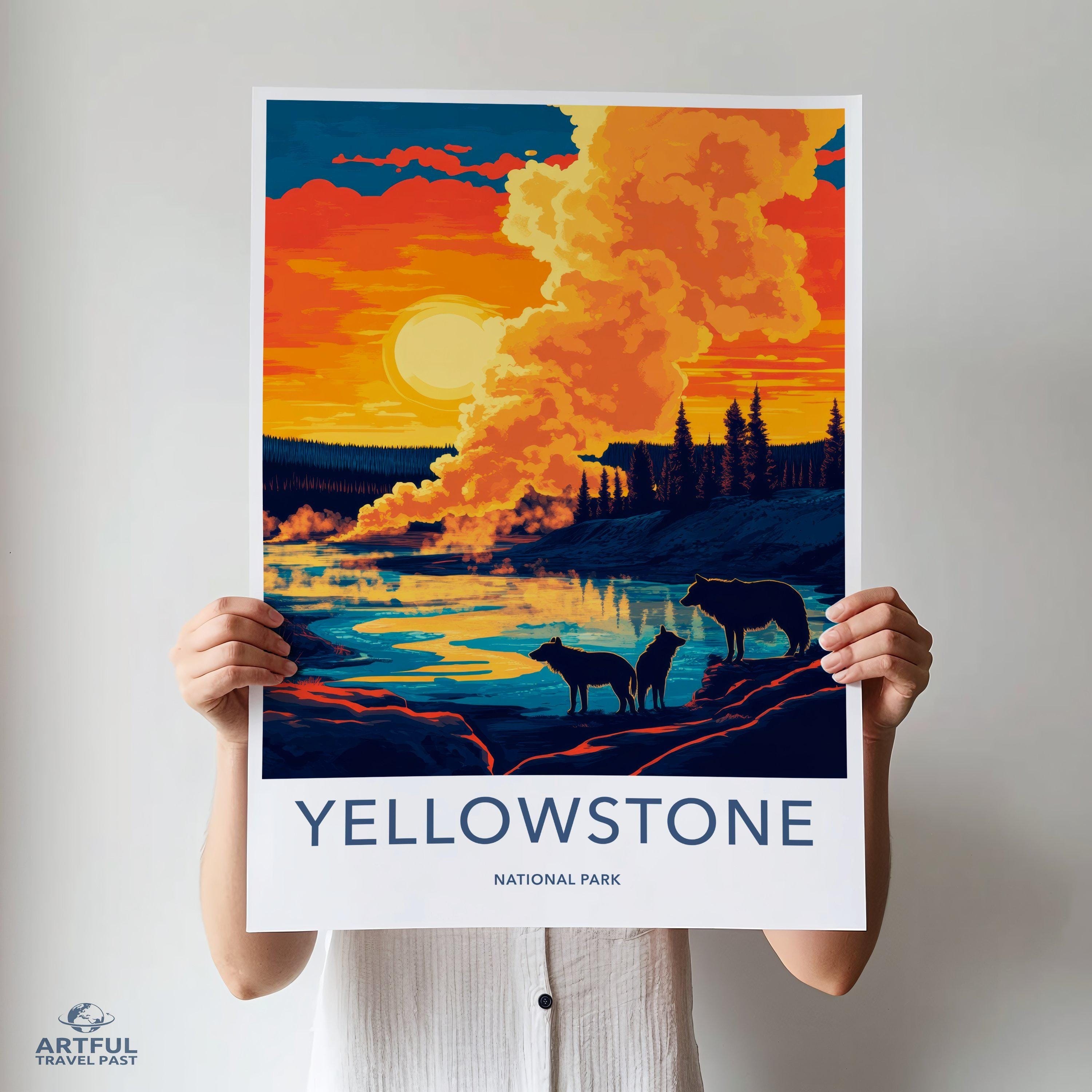 Yellowstone National Park Poster | Wyoming Wall Art