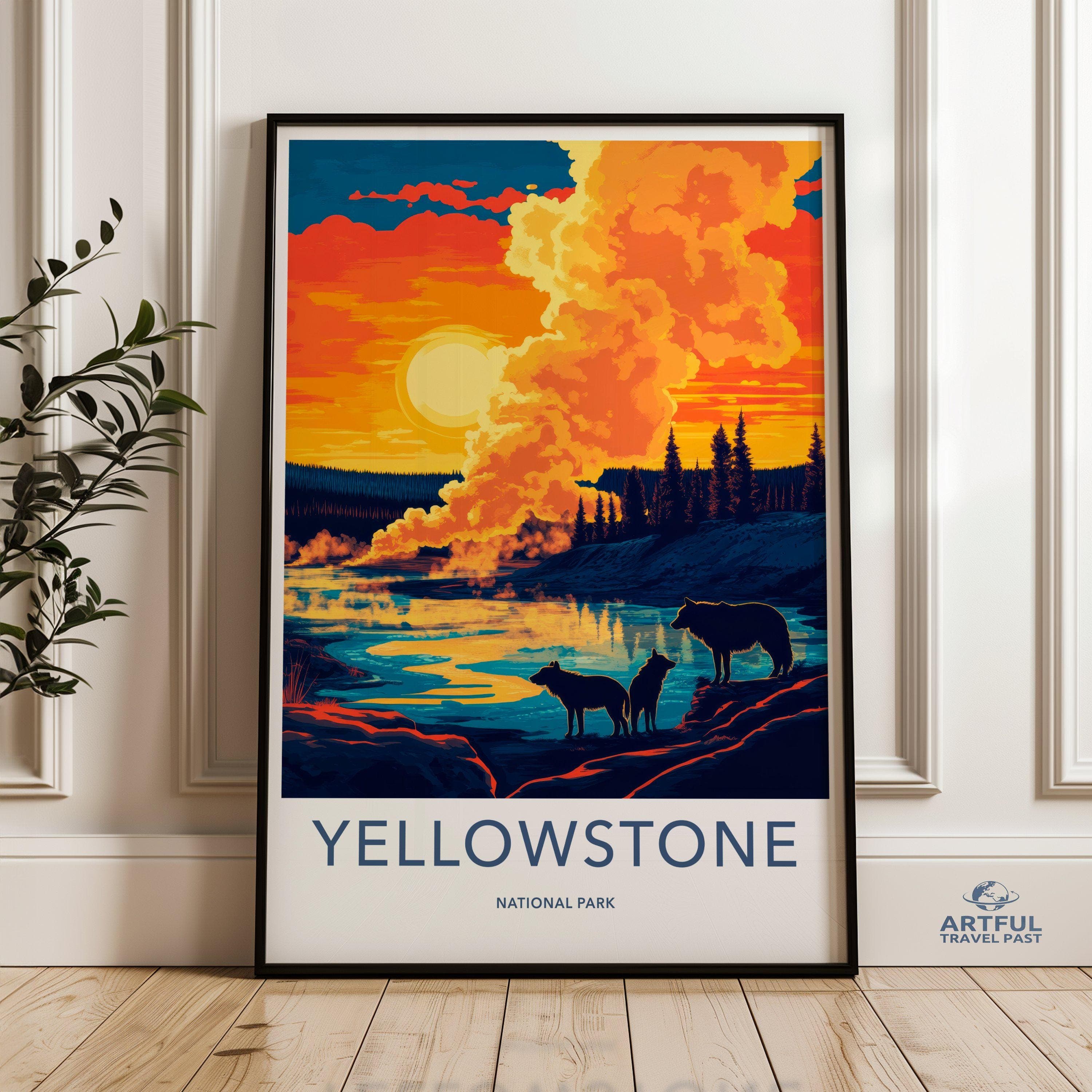 Yellowstone National Park Poster | Wyoming Wall Art