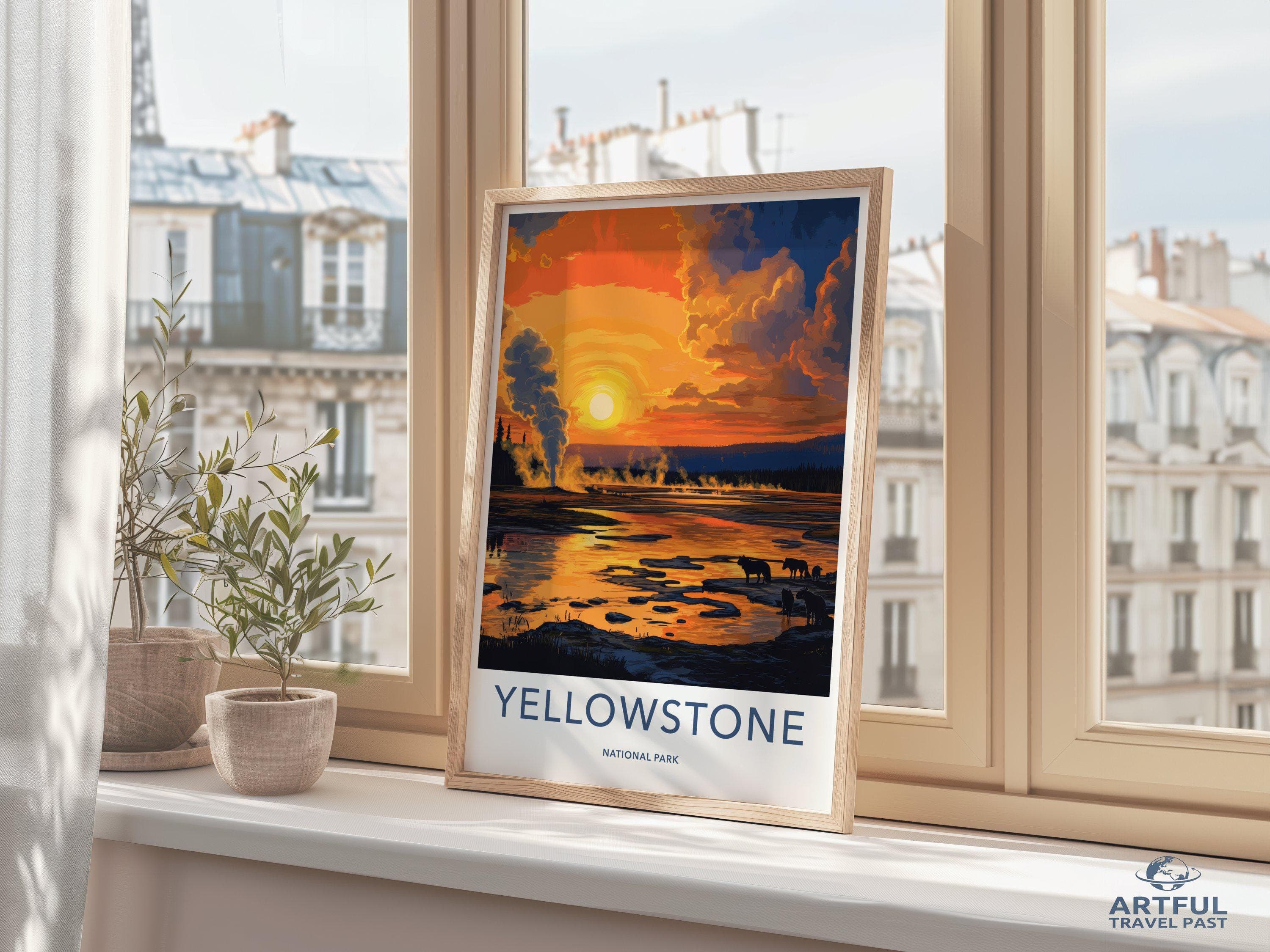 Yellowstone National Park Poster | Wyoming Wall Art