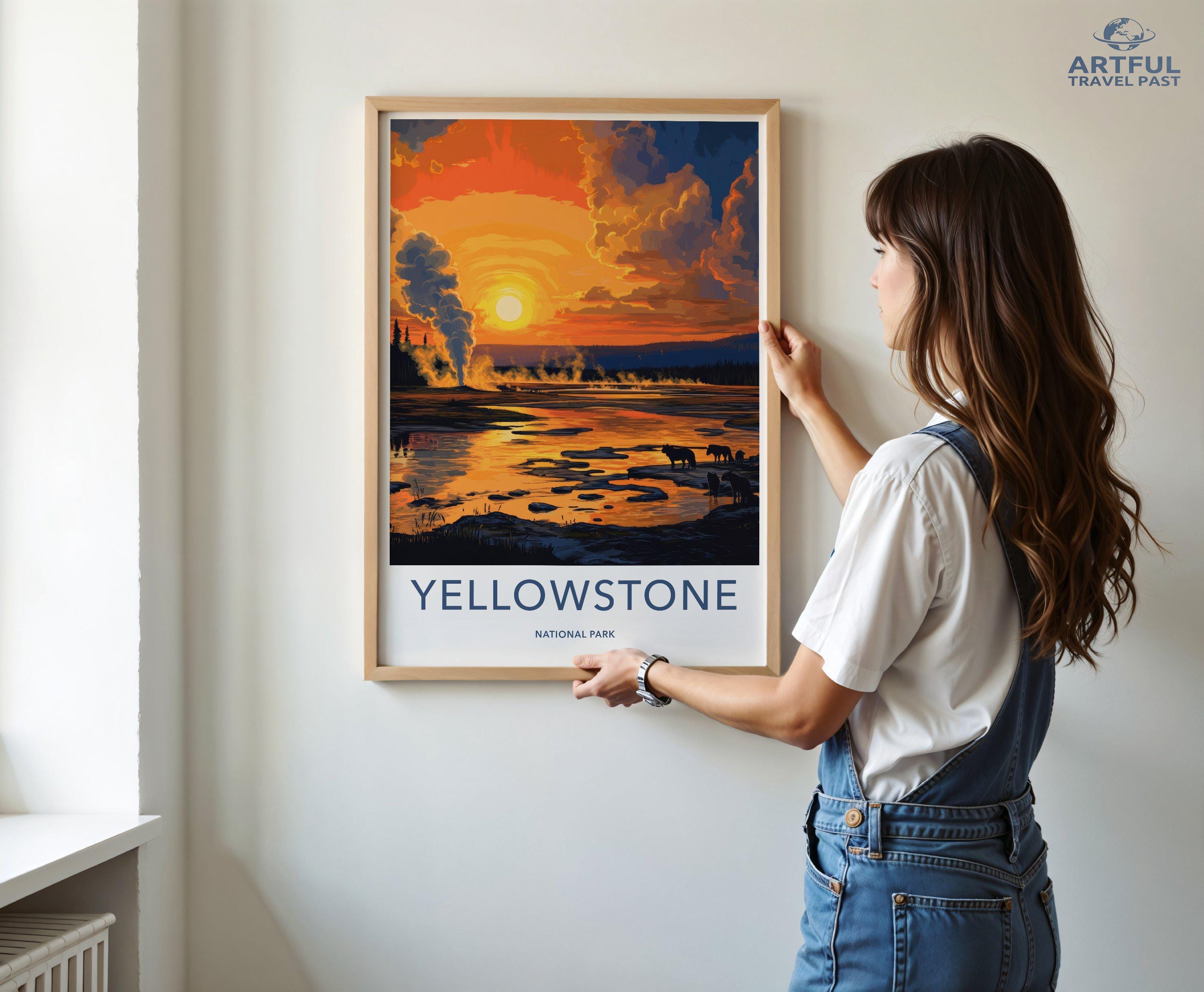 Yellowstone National Park Poster | Wyoming Wall Art