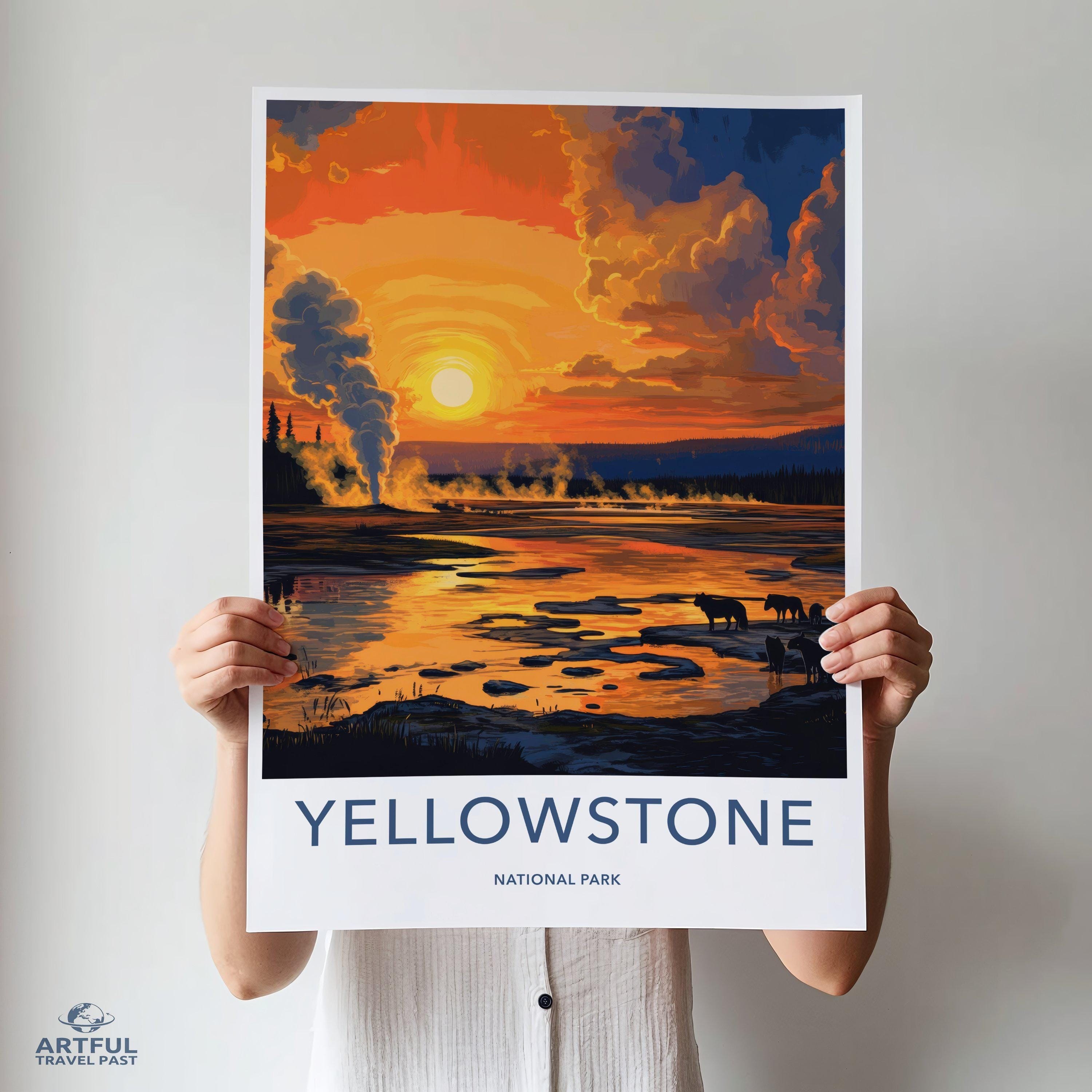 Yellowstone National Park Poster | Wyoming Wall Art