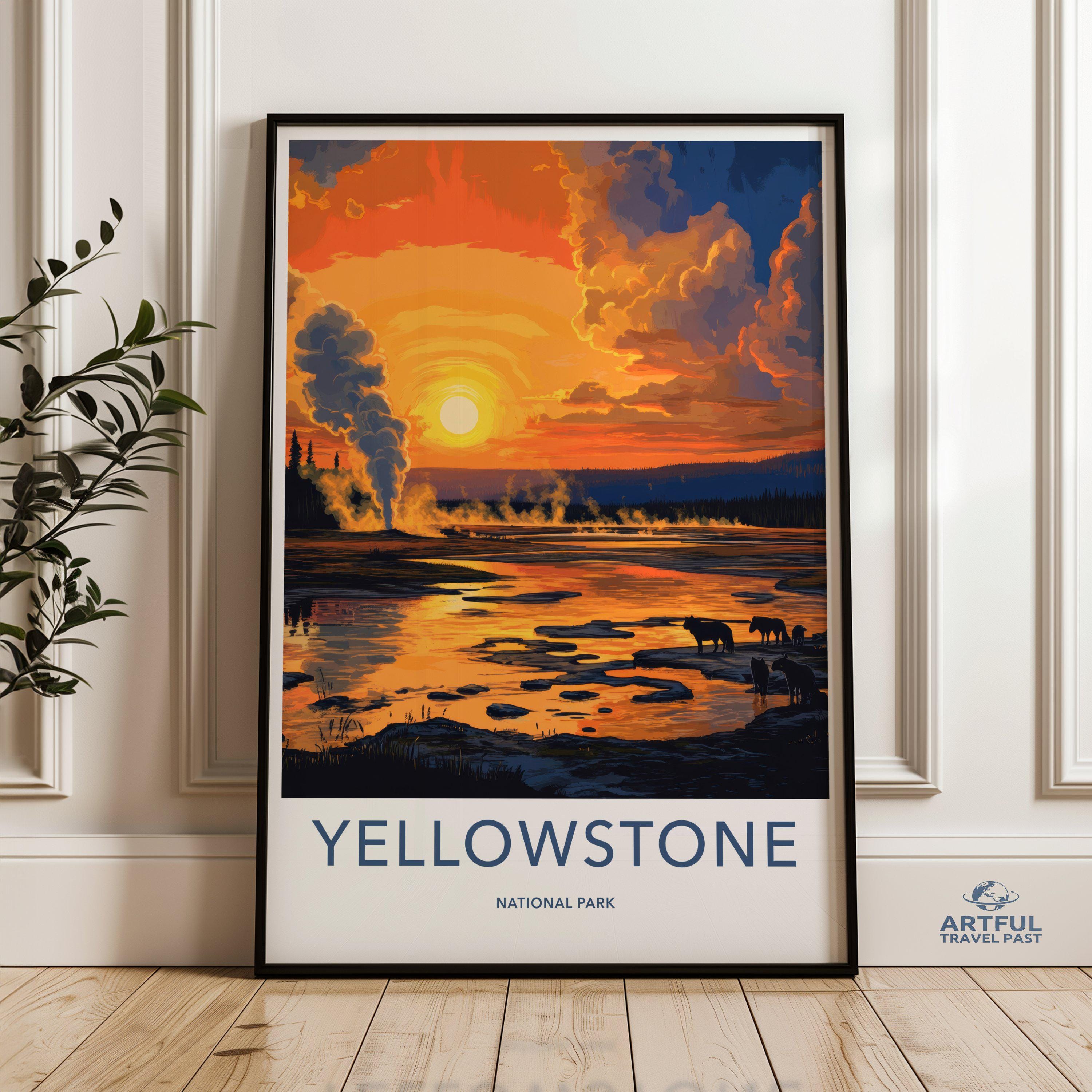 Yellowstone National Park Poster | Wyoming Wall Art