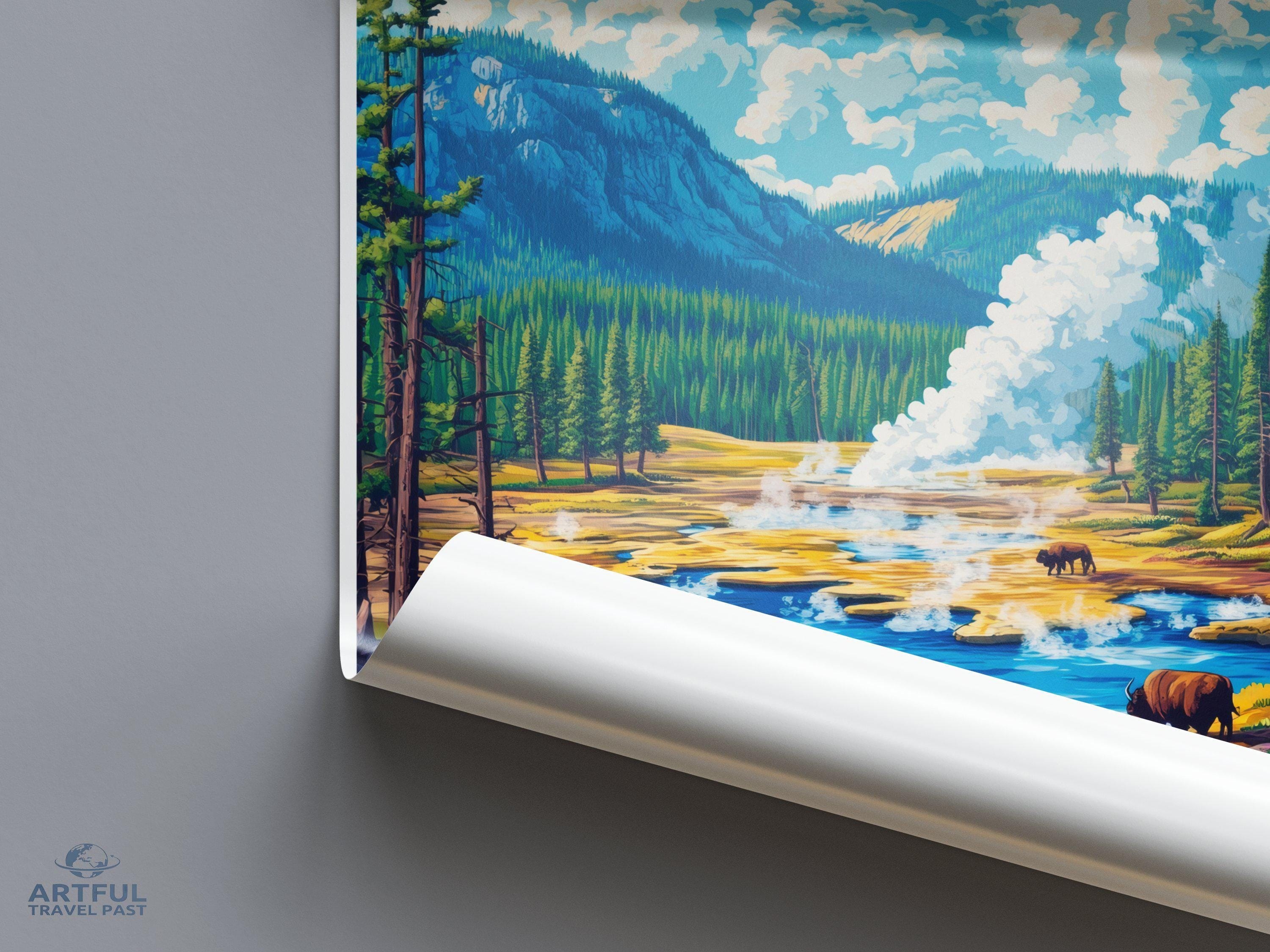 Yellowstone National Park Poster | Wyoming Wall Art