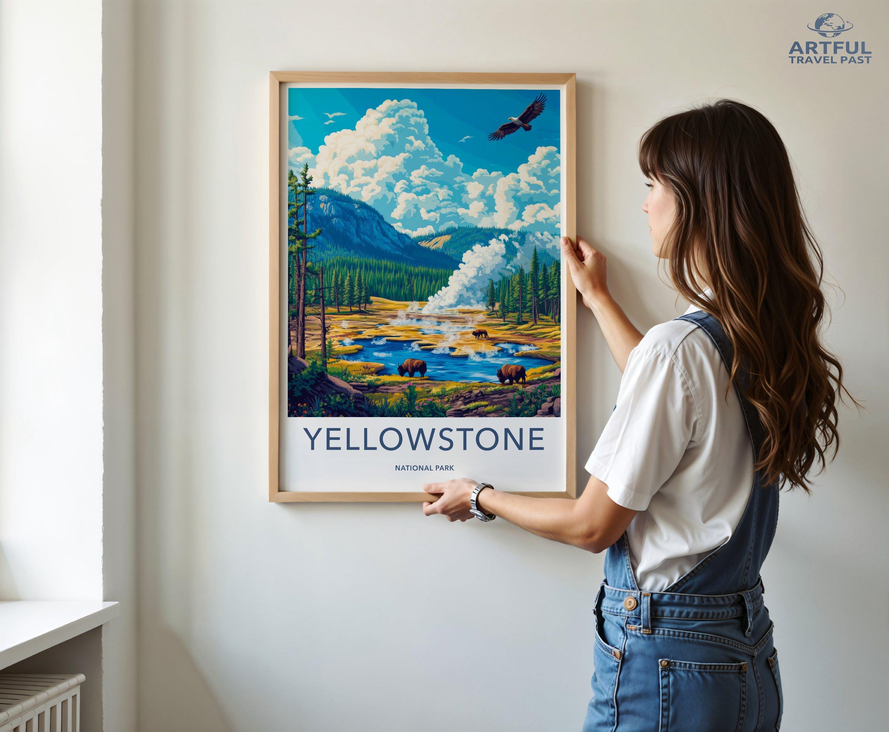 Yellowstone National Park Poster | Wyoming Wall Art