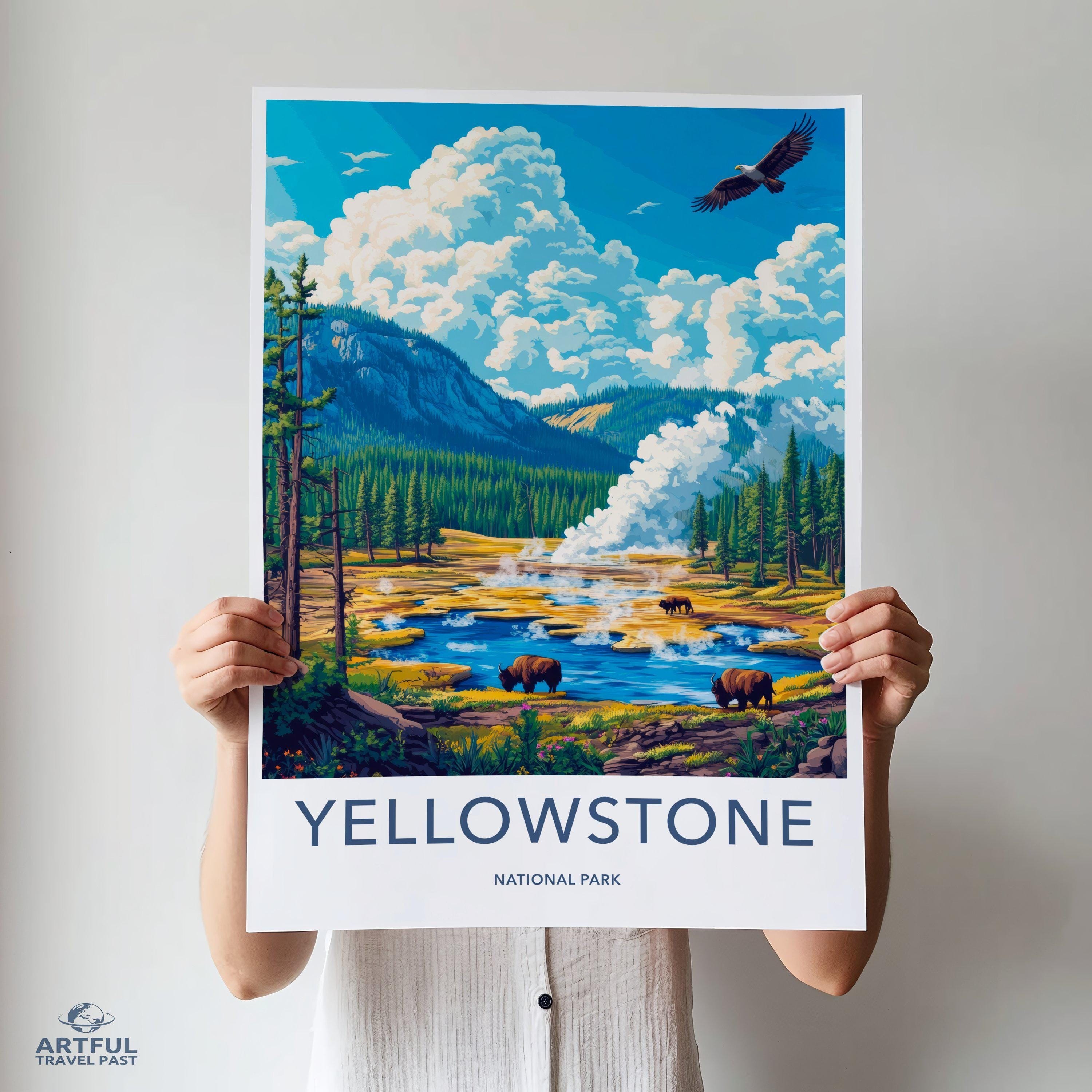 Yellowstone National Park Poster | Wyoming Wall Art