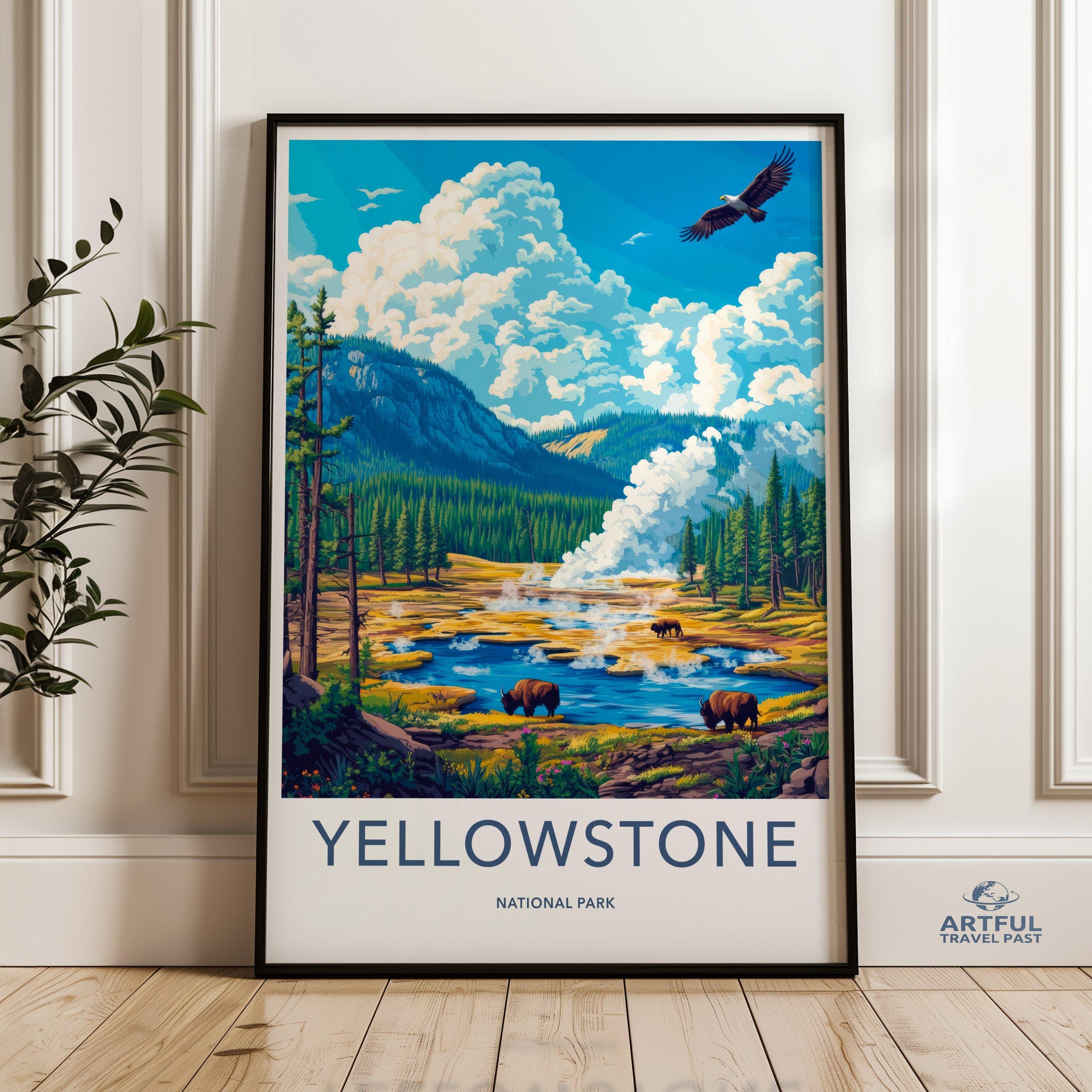 Yellowstone National Park Poster | Wyoming Wall Art