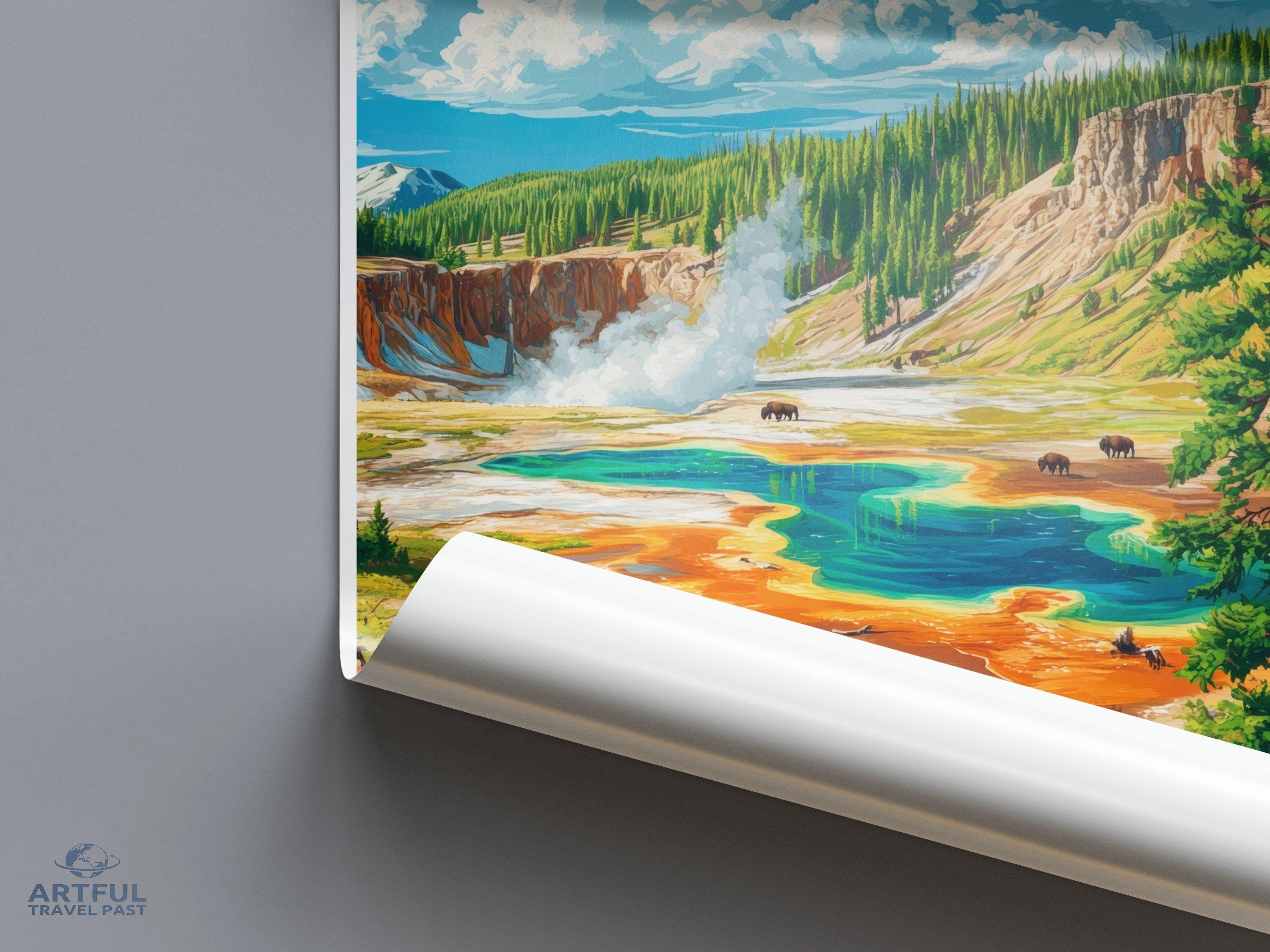 Yellowstone National Park Poster | Wyoming Wall Art