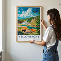 Yellowstone National Park Poster | Wyoming Wall Art