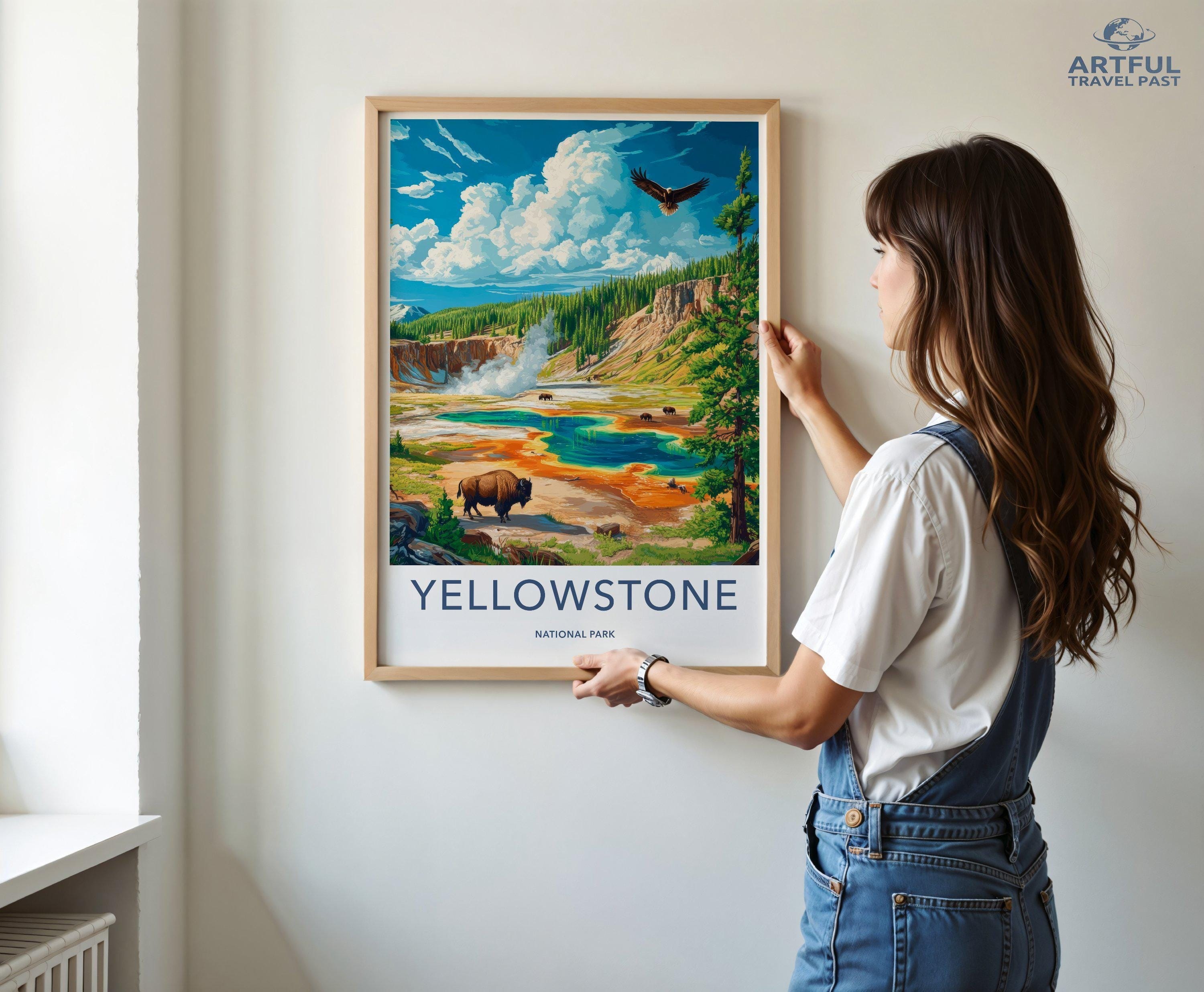 Yellowstone National Park Poster | Wyoming Wall Art