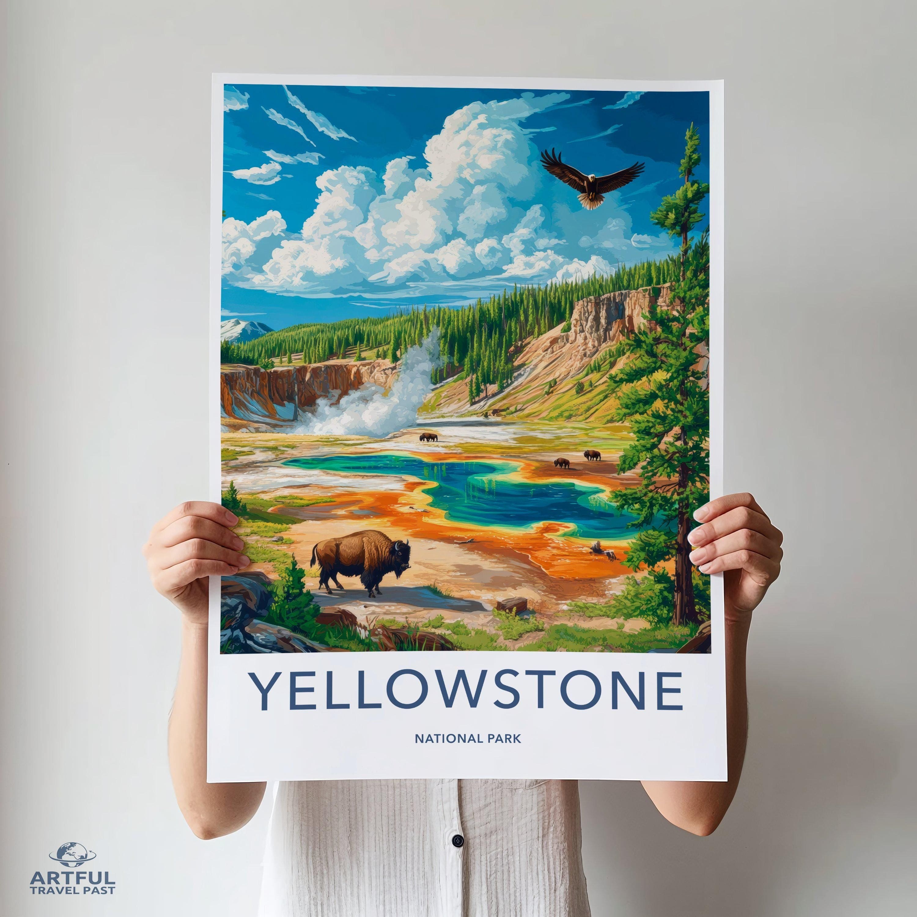 Yellowstone National Park Poster | Wyoming Wall Art