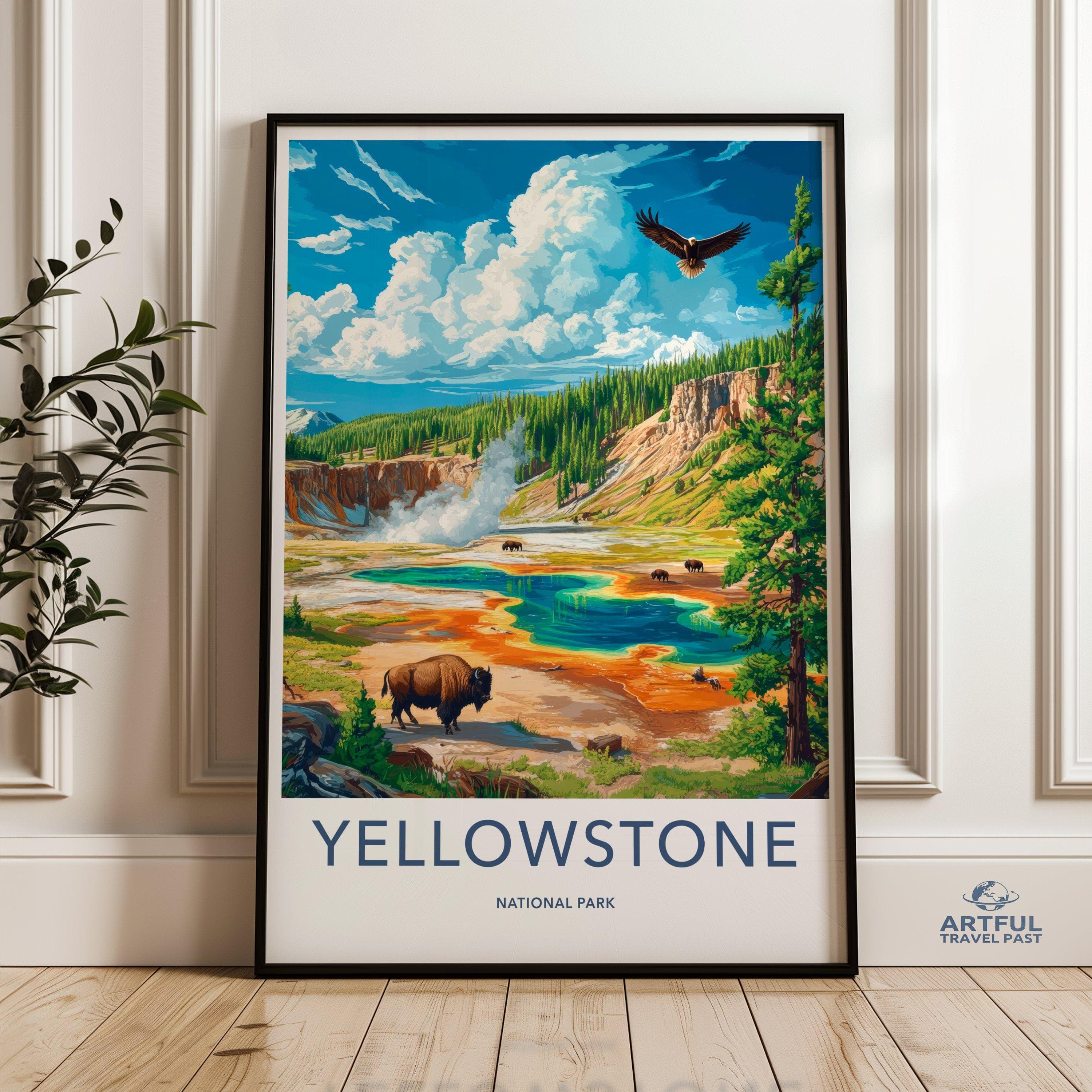 Yellowstone National Park Poster | Wyoming Wall Art