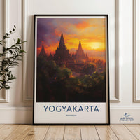Yogyakarta Temple Poster | Spiritual Wall Art | Indonesia
