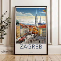 Zagreb Poster - Croatia Wall Art