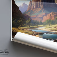 Zion Canyon Poster - Utah Wall Art