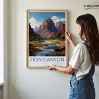 Zion Canyon Poster - Utah Wall Art
